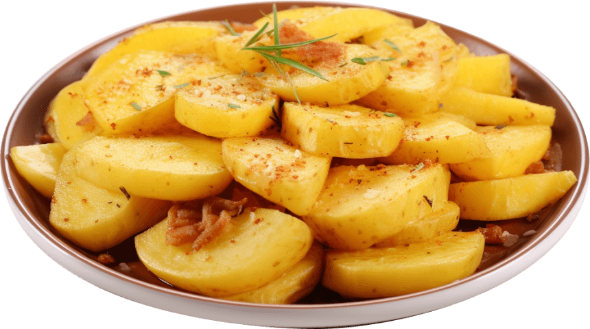 Картофель тушеный с салом